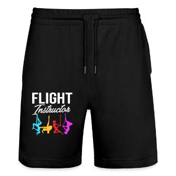 Aerial Yoga Air Yoga - Stanley/Stella Trainer Unisex Organic Jogging Shorts - black - Front - Nik (191cm) & Marisol (170cm)