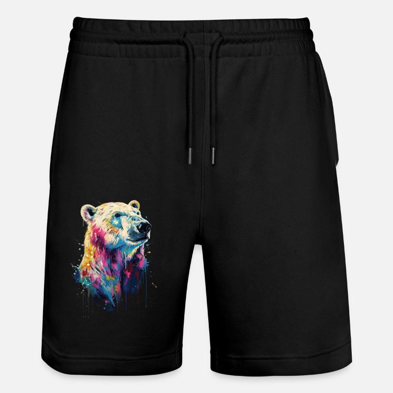 Ours blanc - Short de jogging bio TRAINER Stanley/Stella unisexe - noir
