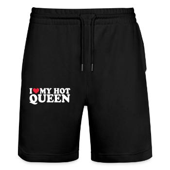 Girlfriend Freundin Beziehung Couple Liebe Pärchen - Stanley/Stella Unisex Bio Joggingshorts Trainer  - Schwarz - Vorne - Nik (191cm) & Marisol (170cm)