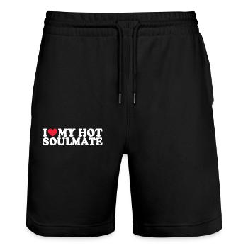Girlfriend Freundin Beziehung Couple Liebe Pärchen - Stanley/Stella Unisex Bio Joggingshorts Trainer  - Schwarz - Vorne - Nik (191cm) & Marisol (170cm)