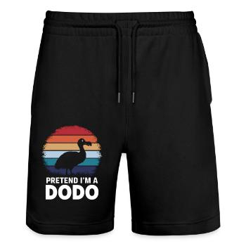 Dodo Dire Dodo Oiseau Drôle Dodo Cadeau - Short de jogging bio TRAINER Stanley/Stella unisexe - noir - Devant - Nik (191cm) & Marisol (170cm)