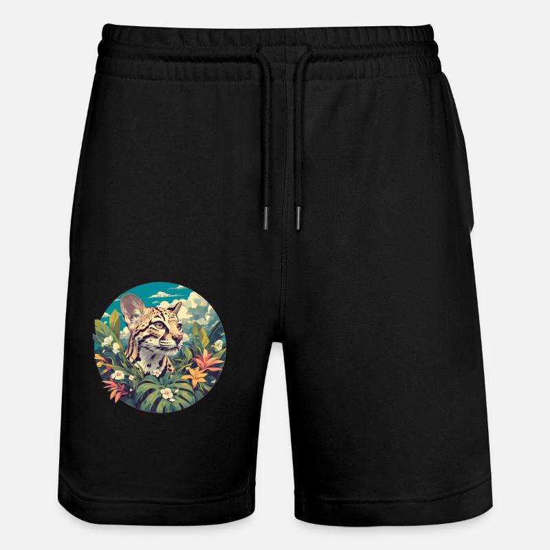 Ocelots Ocelot - Stanley/Stella Trainer Unisex Organic Jogging Shorts - black
