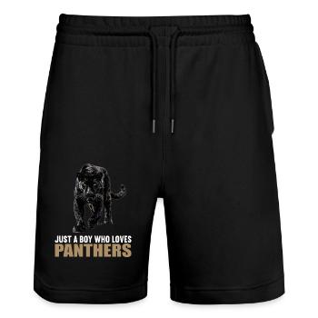 Panthers Panther - Stanley/Stella Unisex Bio Joggingshorts Trainer  - Schwarz - Vorne - Nik (191cm) & Marisol (170cm)