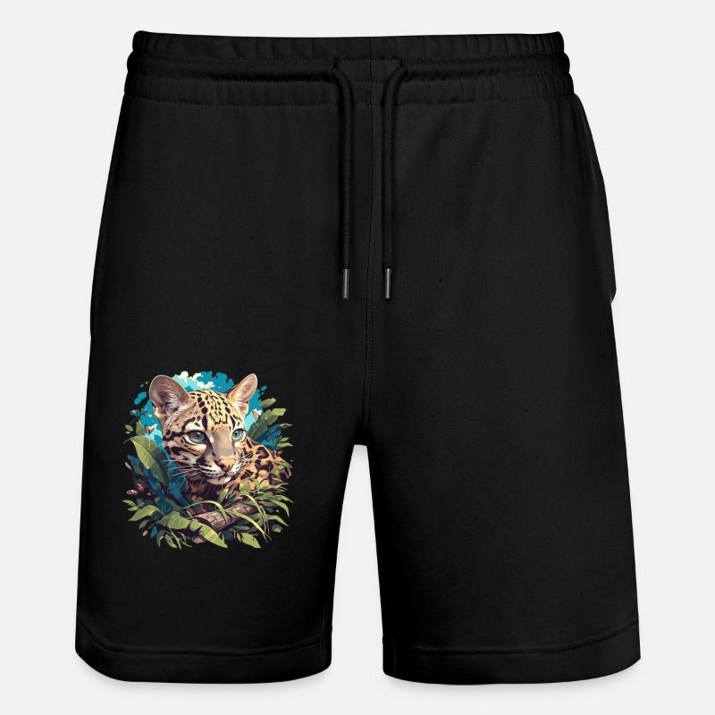 Ocelots Ocelot - Stanley/Stella Unisex Bio Joggingshorts Trainer - Schwarz