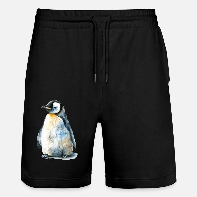 Pinguin - Stanley/Stella Unisex Bio Joggingshorts Trainer  - Schwarz