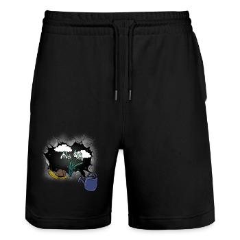 Snail Snails Garden Nature Spring - Stanley/Stella Trainer Unisex Organic Jogging Shorts - black - Front - Nik (191cm) & Marisol (170cm)