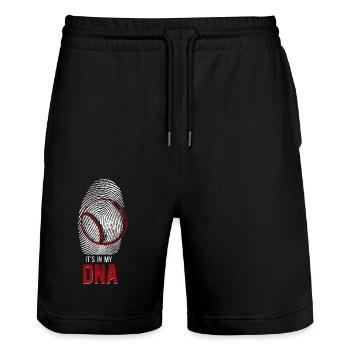 Funny Tennis Player Racket - Stanley/Stella Unisex Bio Joggingshorts Trainer  - Schwarz - Vorne - Nik (191cm) & Marisol (170cm)