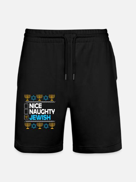 Hanukkah - Stanley/Stella Trainer Unisex Organic Jogging Shorts - black
