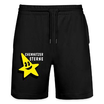 CHEMNITZ STAR FEVER - Stanley/Stella Trainer Unisex Organic Jogging Shorts - black - Front - Nik (191cm) & Marisol (170cm)