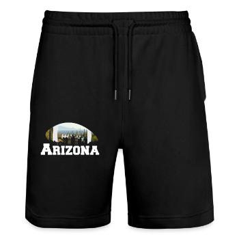 Arizona State Sedona Phoenix Grand Canyon AZ - Stanley/Stella Unisex Bio Joggingshorts Trainer  - Schwarz - Vorne - Nik (191cm) & Marisol (170cm)