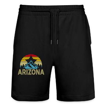 Arizona State Sedona Phoenix Grand Canyon AZ - Stanley/Stella Unisex Bio Joggingshorts Trainer  - Schwarz - Vorne - Nik (191cm) & Marisol (170cm)
