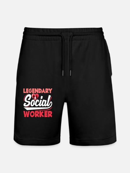 Legendary social worker - Stanley/Stella Trainer Unisex Organic Jogging Shorts - black