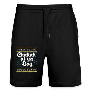 Chanukkah - Stanley/Stella Unisex Bio Joggingshorts Trainer  - Schwarz - Vorne - Nik (191cm) & Marisol (170cm)