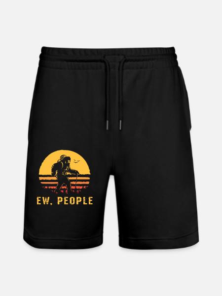 Camper People Campfire Bonfire Camping - Stanley/Stella Trainer Unisex Organic Jogging Shorts - black
