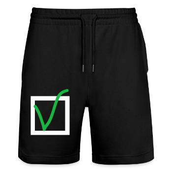 Tick off - Stanley/Stella Trainer Unisex Organic Jogging Shorts - black - Front - Nik (191cm) & Marisol (170cm)