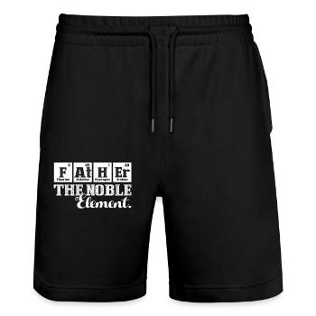 Father's Day Father Noble Element - Stanley/Stella Trainer Unisex Organic Jogging Shorts - black - Front - Nik (191cm) & Marisol (170cm)