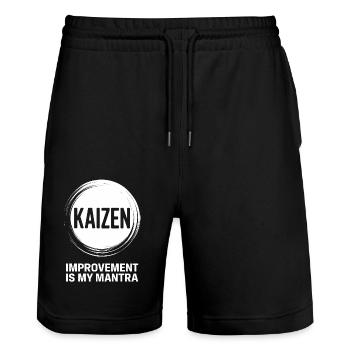L’amélioration du Kaizen est mon mantra - Short de jogging bio TRAINER Stanley/Stella unisexe - noir - Devant - Nik (191cm) & Marisol (170cm)