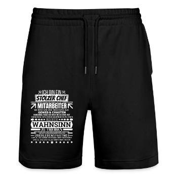 Proud Funny Coworker Gift Tee Shirt - Short de jogging bio TRAINER Stanley/Stella unisexe - noir - Devant - Nik (191cm) & Marisol (170cm)