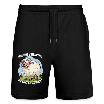 Hamburg Schaf Norddeutsch Cool Kollege Spaß Lustig - Stanley/Stella Unisex Bio Joggingshorts Trainer  - Schwarz - Vorne - Nik (191cm) & Marisol (170cm)