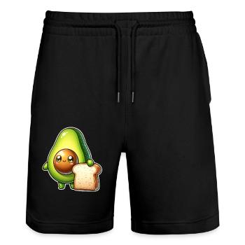 Avocado Toast - Stanley/Stella Unisex Bio Joggingshorts Trainer  - Schwarz - Vorne - Nik (191cm) & Marisol (170cm)