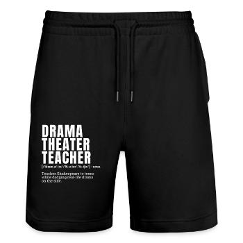 Drôle Théâtre Professeur Définition Humour - Short de jogging bio TRAINER Stanley/Stella unisexe - noir - Devant - Nik (191cm) & Marisol (170cm)