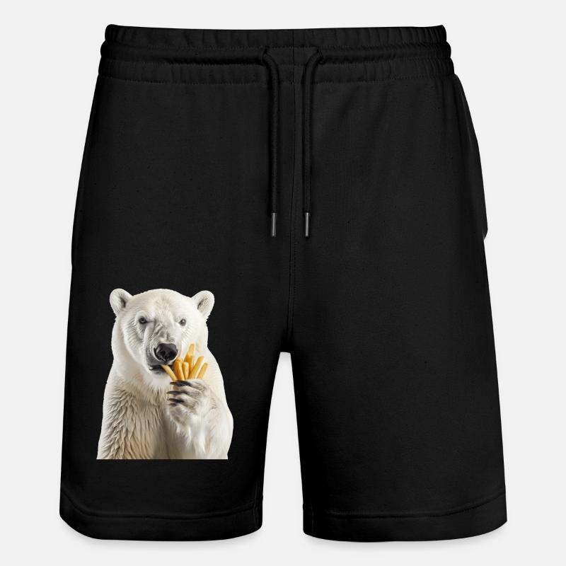 Ours blanc - Short de jogging bio TRAINER Stanley/Stella unisexe - noir