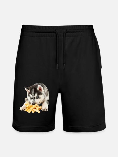 Siberian Husky - Stanley/Stella Trainer Unisex Organic Jogging Shorts - black