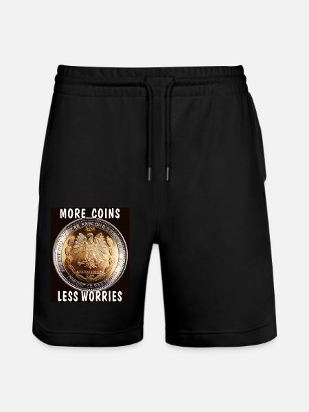 MEER MUNTEN, MINDER ZORGEN - Stanley/Stella uniseks bio-joggingshorts Mover  - zwart