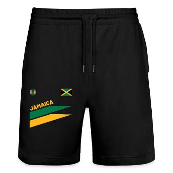 Jamaïque Jamaïque Rasta Raggea Drapeau Rastafari - Short de jogging bio TRAINER Stanley/Stella unisexe - noir - Devant - Nik (191cm) & Marisol (170cm)