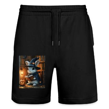 Cadeau d’Halloween Femmes Lapin Hommes Enfants Décoration - Short de jogging bio TRAINER Stanley/Stella unisexe - noir - Devant - Nik (191cm) & Marisol (170cm)