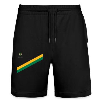 Jamaïque Jamaïque Rasta Raggea Drapeau Rastafari - Short de jogging bio TRAINER Stanley/Stella unisexe - noir - Devant - Nik (191cm) & Marisol (170cm)