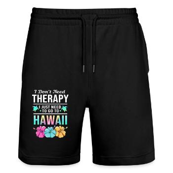 Maui Hawaii Hawaiian - Stanley/Stella Trainer Unisex Organic Jogging Shorts - black - Front - Nik (191cm) & Marisol (170cm)