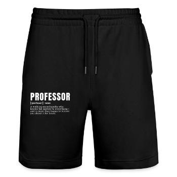 Drôle Professeur Définition Enseignants Profession - Short de jogging bio TRAINER Stanley/Stella unisexe - noir - Devant - Nik (191cm) & Marisol (170cm)