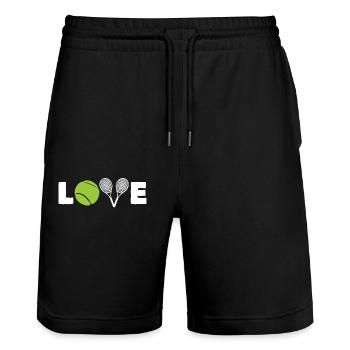 Raquette de sport Love Smash Raquette Tennis - Short de jogging bio TRAINER Stanley/Stella unisexe - noir - Devant - Nik (191cm) & Marisol (170cm)
