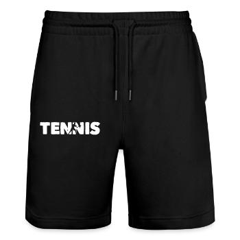 Sport Racket Smash Racquet Tennis - Stanley/Stella Trainer Unisex Organic Jogging Shorts - black - Front - Nik (191cm) & Marisol (170cm)