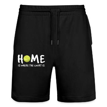 Sport Home Where Court Is Tennis - Stanley/Stella Trainer Unisex Organic Jogging Shorts - black - Front - Nik (191cm) & Marisol (170cm)