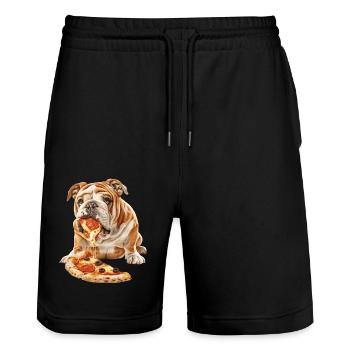 Bouledogue - Short de jogging bio TRAINER Stanley/Stella unisexe - noir - Devant - Nik (191cm) & Marisol (170cm)