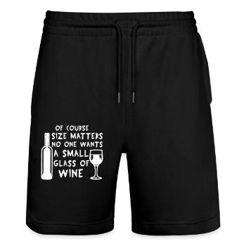 Cocktail Personne ne veut d’un petit verre de vin - Short de jogging bio TRAINER Stanley/Stella unisexe - noir - Devant - Nik (191cm) & Marisol (170cm)