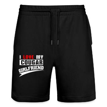 J’adore ma copine cougar - Short de jogging bio TRAINER Stanley/Stella unisexe - noir - Devant - Nik (191cm) & Marisol (170cm)