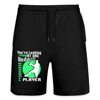 Dodgeball Badass Dodgeball Player - Stanley/Stella Trainer Unisex Organic Jogging Shorts - black - Front - Nik (191cm) & Marisol (170cm)