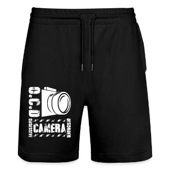 Photographer Obsessive Camera Disorder - Stanley/Stella Trainer Unisex Organic Jogging Shorts - black - Front - Nik (191cm) & Marisol (170cm)