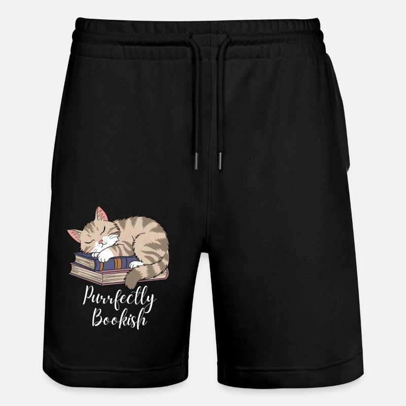 Perfekter Bücherwurm - Stanley/Stella Unisex Bio Joggingshorts Trainer  - Schwarz