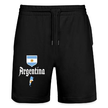 Argentine Cadeau Argentine Drapeau argentin - Short de jogging bio TRAINER Stanley/Stella unisexe - noir - Devant - Nik (191cm) & Marisol (170cm)