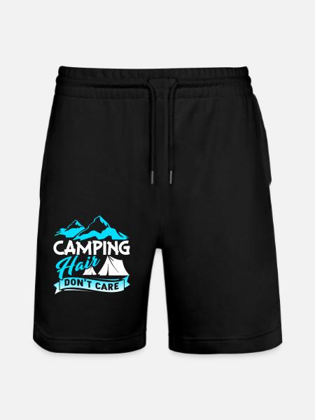 Camping Hair Don't Care - Stanley/Stella Trainer Unisex Organic Jogging Shorts - black