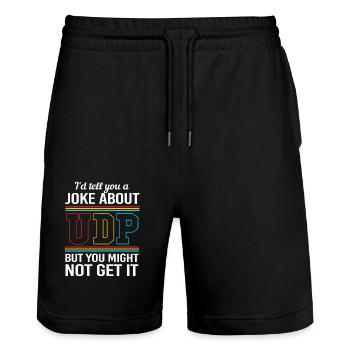 Cybersecurity Cyber Programmierer Hacker - Stanley/Stella Unisex Bio Joggingshorts Trainer  - Schwarz - Vorne - Nik (191cm) & Marisol (170cm)