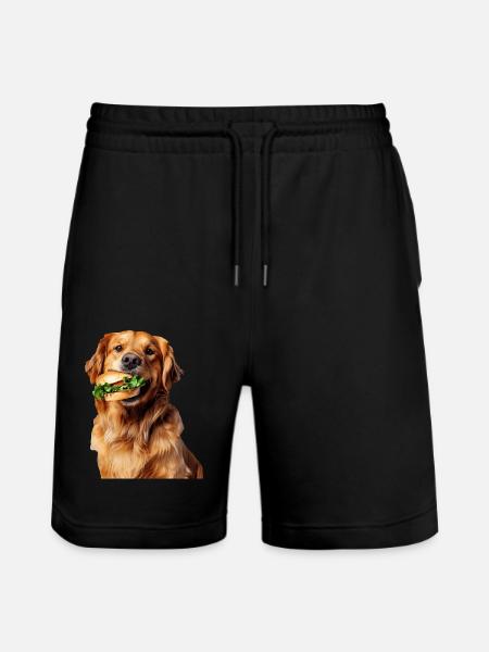 Golden Retriever - Stanley/Stella Trainer Unisex Organic Jogging Shorts - black