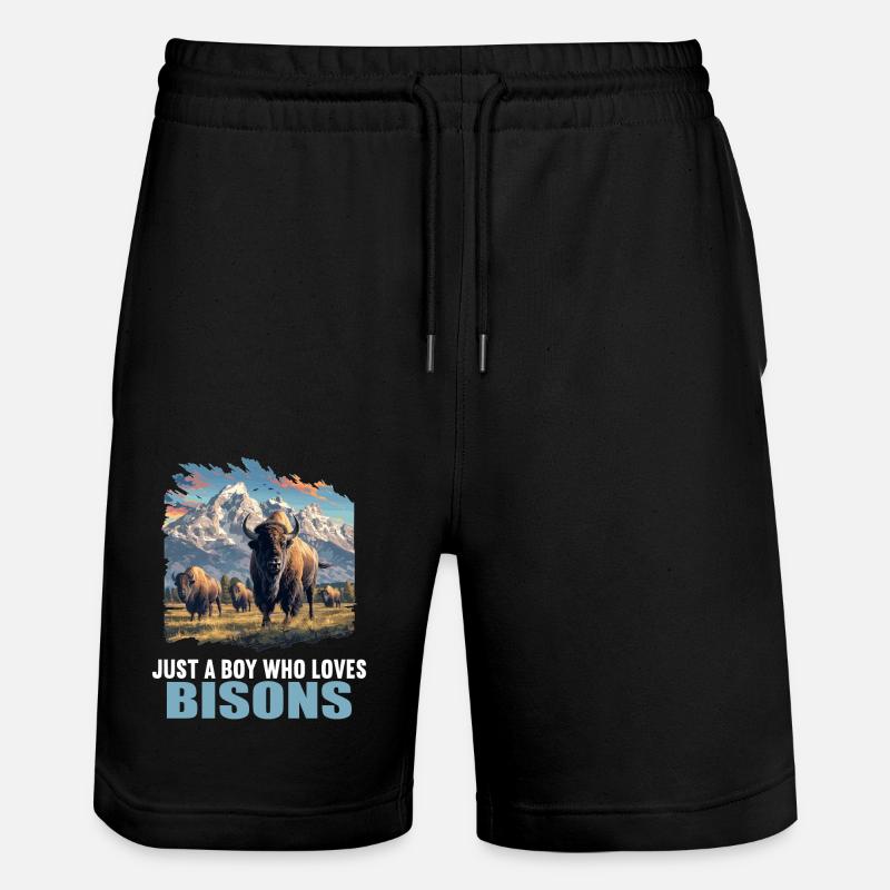 Bisons Bison - Stanley/Stella Unisex Bio Joggingshorts Trainer  - Schwarz