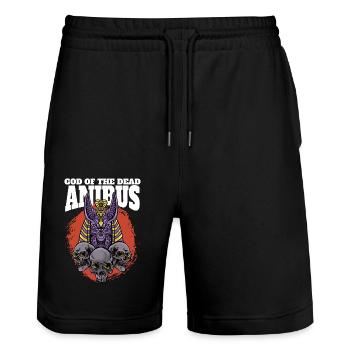 They Both Have A Tootincommon Mythology - Stanley/Stella Trainer Unisex Organic Jogging Shorts - black - Front - Nik (191cm) & Marisol (170cm)