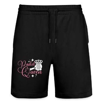 Women Padel Tennis Queen - Stanley/Stella Trainer Unisex Organic Jogging Shorts - black - Front - Nik (191cm) & Marisol (170cm)