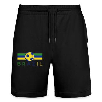 Brésil Brésil Maillot brésilien Rio de Janeiro - Short de jogging bio TRAINER Stanley/Stella unisexe - noir - Devant - Nik (191cm) & Marisol (170cm)